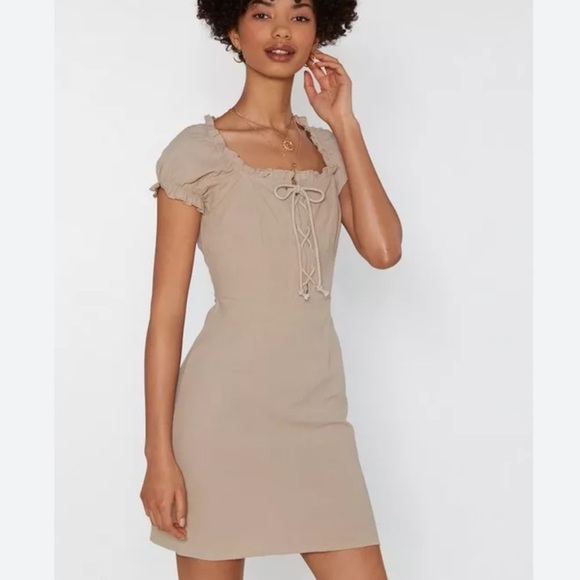 Nasty Gal Collection Tan Dress Size 10 - Picture 1 of 8